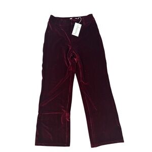 Choosy Women’s Maroon Mid-Rise Velveteen Pants Sz XS NWT